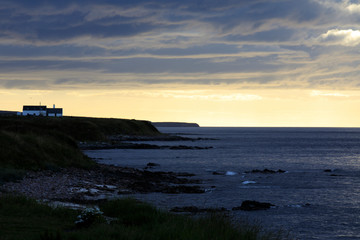 John O'Groats (Scotland), UK - August 04, 2018: John O'Groats area, Caithness, Scotland, Highlands, United Kingdom