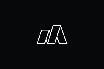 Minimal elegant monogram art logo. Outstanding professional trendy awesome artistic M MM MN NM initial based Alphabet icon logo. Premium Business logo White color on black background