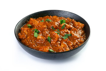 chicken curry isolated on a white background