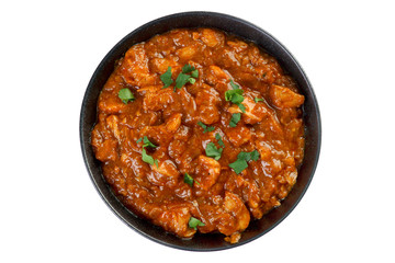 chicken curry isolated on a white background