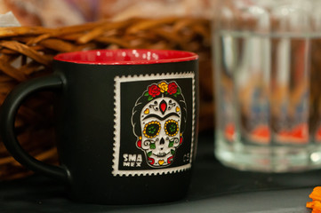 dia del muerto stamp mug