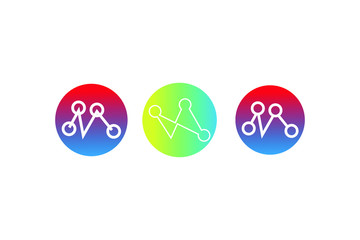 Colorful share symbol isolated on white background 