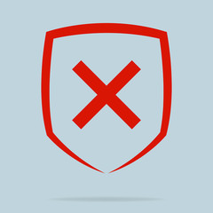 Guard shield cross concept. Health protection. Security label sign. Vector illustration design. Safety life.