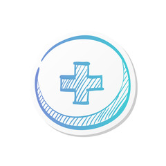 Obraz premium Sticker style icon - Plus sign