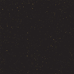 Abstract vector shiny golden textured dust, spots with sparkled gold foil on black background. Golden foil glitter background for Christmas, Wedding, Birthday events