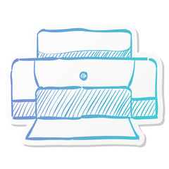Sticker style icon - Printer