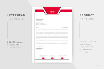 Red Color Modern company letterhead template
