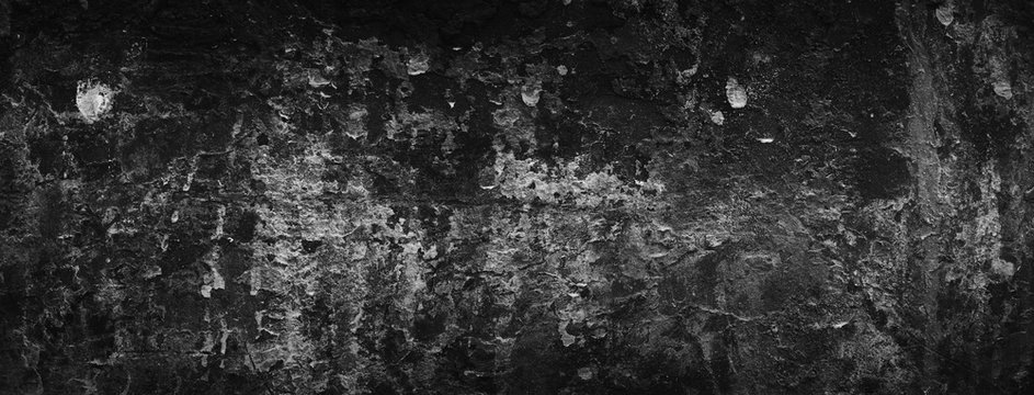 Black cement wall grunge background