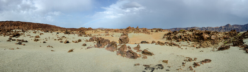Fototapeta na wymiar Desert landscape with rocks in the sand