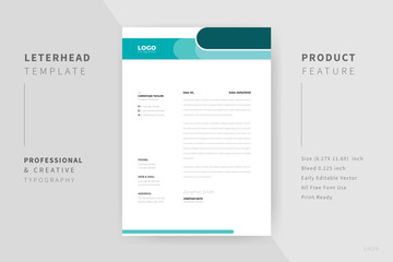 Abstract corporate professional letterhead template design.