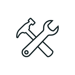 Tools icon isolated on white background. Tools icon simple sign