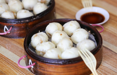 Chinese manti on a table