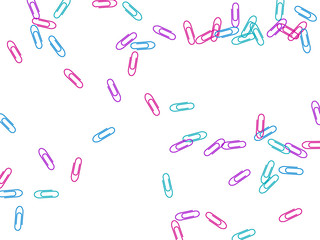 Stationary paperclips isolated on white background