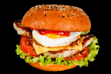 Burger on a plate.