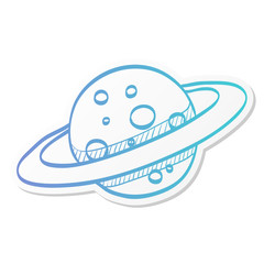 Fototapeta premium Sticker style icon - Planet Saturn