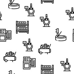 Tire Fitting Service Seamless Pattern Vector Thin Line. Illustrations