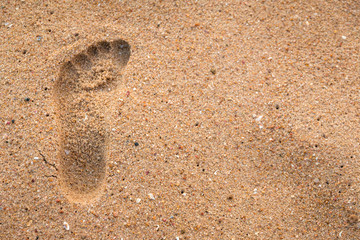 Footprint on the beach