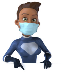3D Illustration of a superhero with a mask