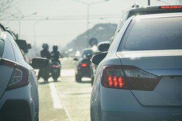Fototapeta premium pollution of traffic road in the city