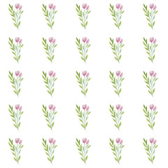 Seamless watercolor spring colorful cozy tulips pattern