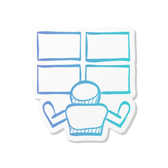 Sticker style icon - Surveillance room