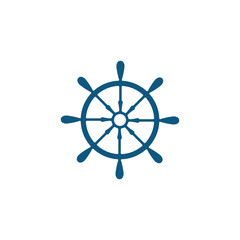 Ship wheel steering symbol vector icon