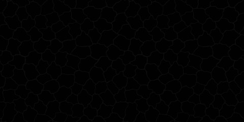 Black cracked seamless pattern. Repeating dark cracked earth surface background.
