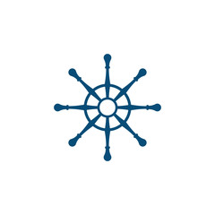 Ship wheel steering symbol vector icon