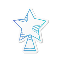Sticker style icon - Christmas tree star
