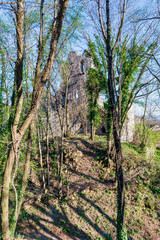 Fototapeta premium Castles and ruins. Medieval manors of the Zucco and Cucagna family. Friuli. Italy.