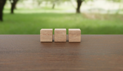 Wooden Cube Letters - 3 Alphabet Blocks