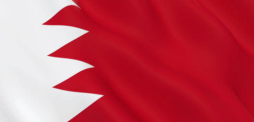 National Fabric Wave Closeup Flag of Bahrain