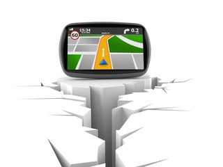 GPS navigation with cracked hole