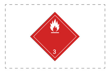 Obraz premium Combustible substance label. Visual indication of the type and level of hazard.
