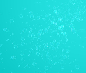 concept summer with blue background and texture and water bubble or soap bubble on blue background and texture