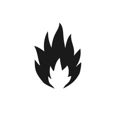 Flammable substance icon. Simple symbol of an open fire danger.