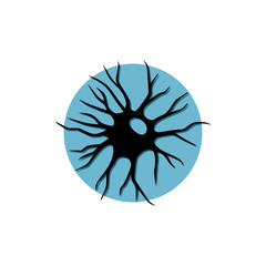 Nerve cell icon, flat sign for mobile concept and web design. Human Neuron glyph icon isolated on white background