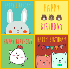 cute birthday card set collection, for kids