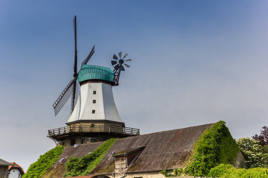 Windmill Amanda in the historic center of Kappeln, Germany