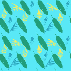 Hipster Tropical Vector Seamless Pattern. Nice Summer Fabrics. Beautiful Male Shirt Female Dress Texture. 