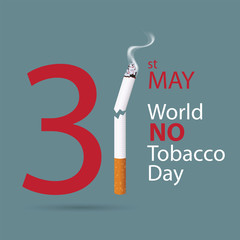 Stop smoking tobacco. World No Tobacco Day. illustration Vector Eps 10