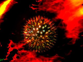 corona virus in digital color background