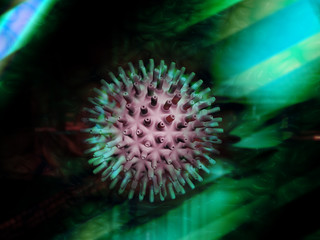 corona virus in digital color background