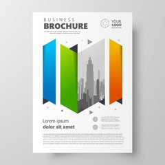 Flyer brochure design template size A4 colored stripes geometric theme