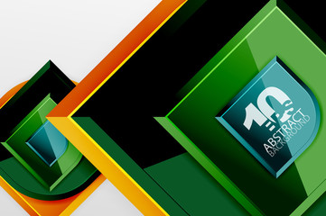 Glossy glass squares with round elements geometric composition. Abstract geometric background with 3d effect composition For Wallpaper, Banner, Background, Card, Book Illustration, landing page