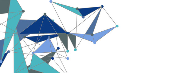 Line points connections, triangular technology design. Abstract geometric background