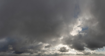 Fantastic dark thunderclouds, sky panorama