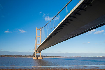 Large suspension bridge over a river estuary