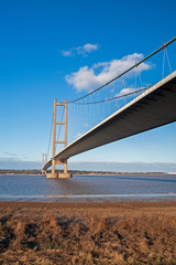 Large suspension bridge over a river estuary