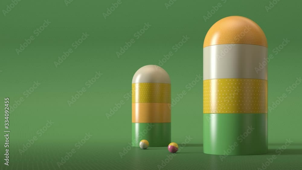 Poster 3d render background with random simple geometry shapes. soft light, roughness surfaces. vertical cy